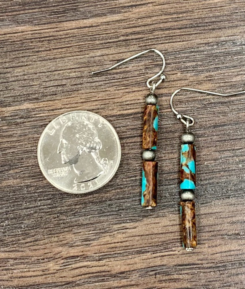 Celestine Cylinder Gemstone Earring