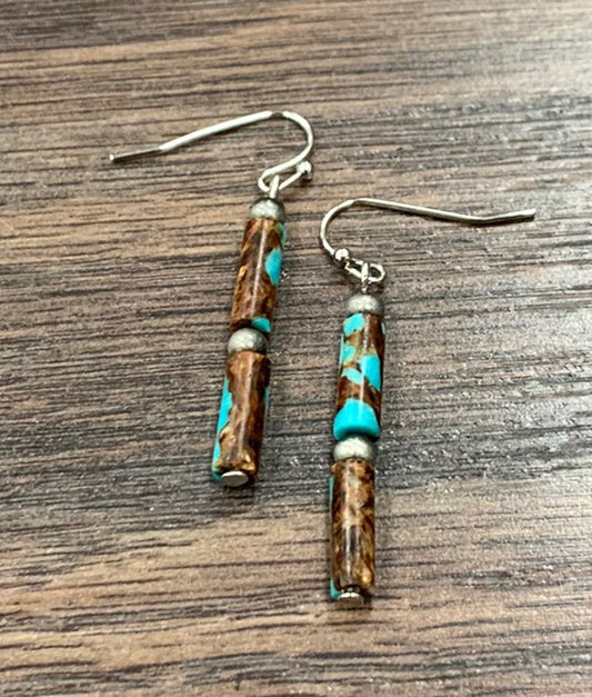 Celestine Cylinder Gemstone Earring