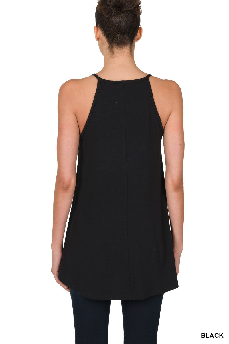 Midnight Allure Lace Halter Top – Black