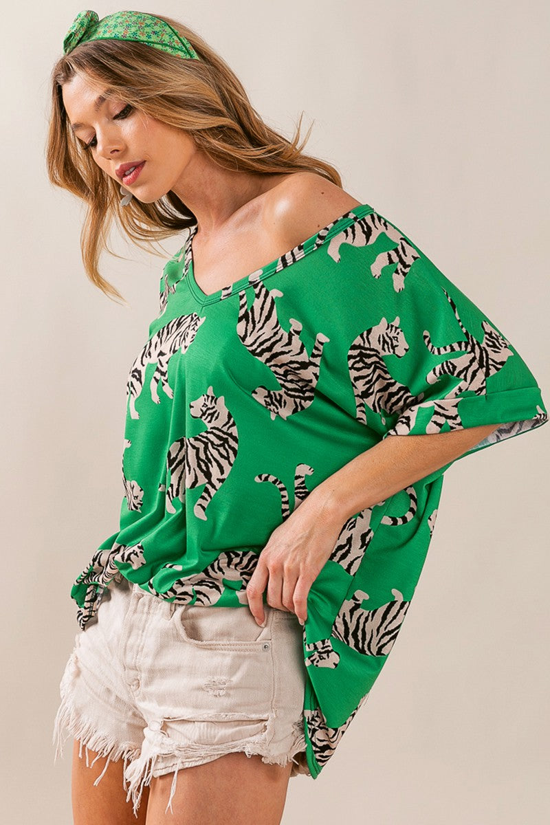 Kelly's Wild tiger printed top *Final Sale