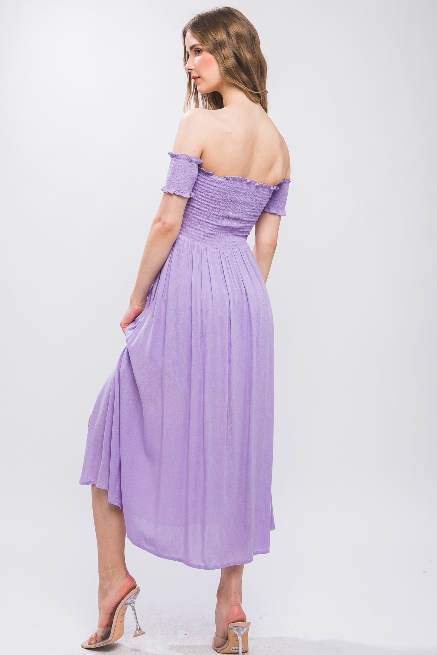 Lavender Sorbet Off the shoulder dress