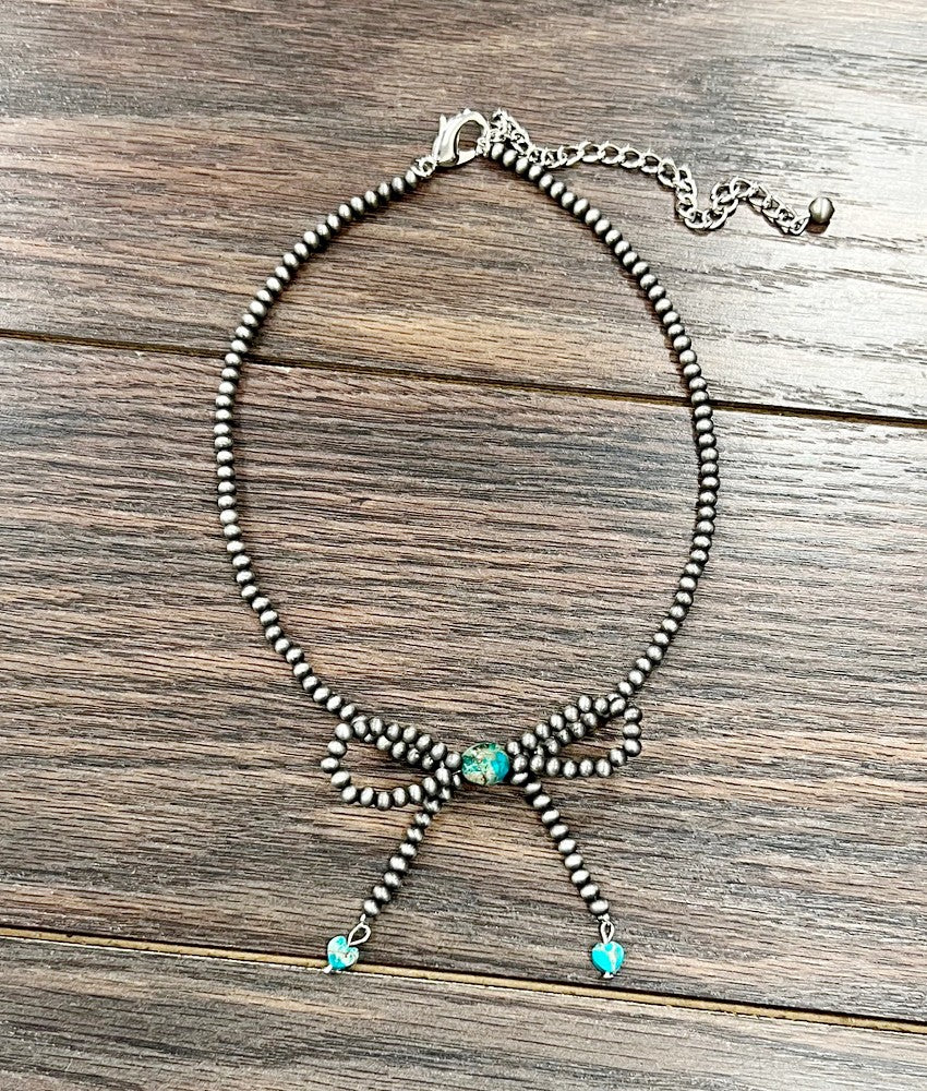 Coquette Cowgirl Bow necklace