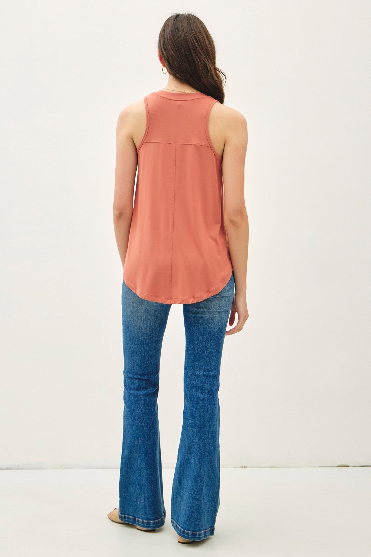 Basic's are Best Racer back tank in Terracotta