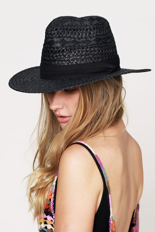 Midnight Sun Black Panama Straw Hat