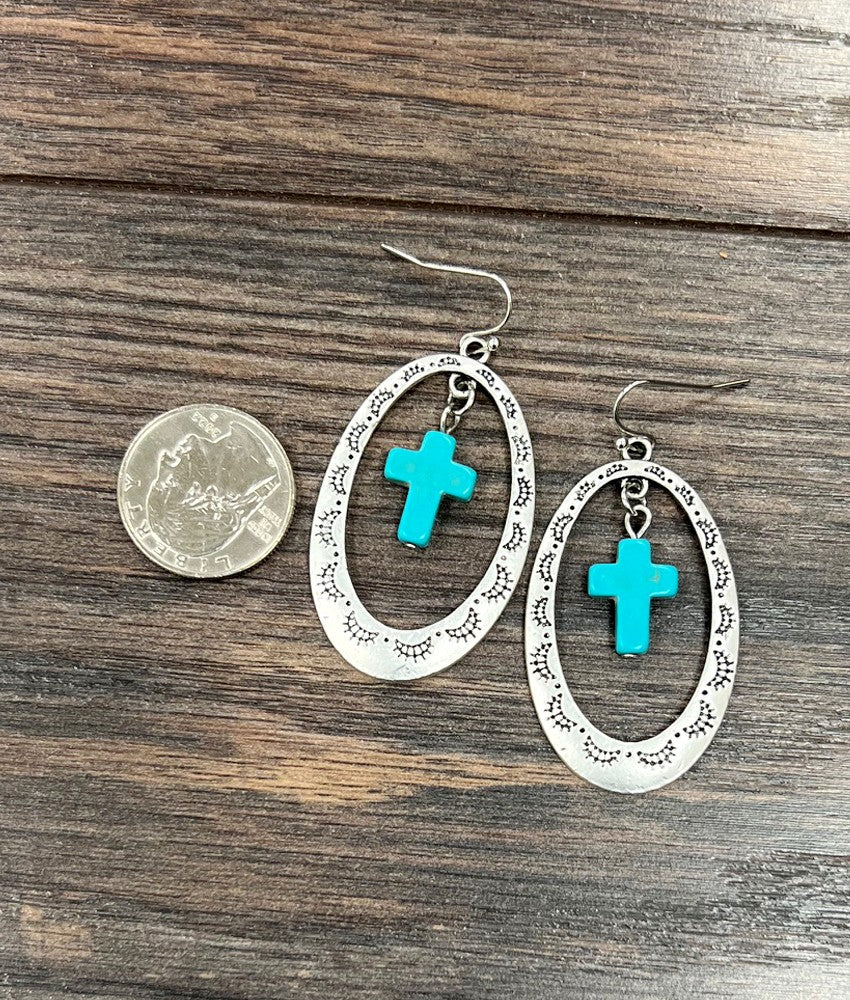 Cross Concho Earrings