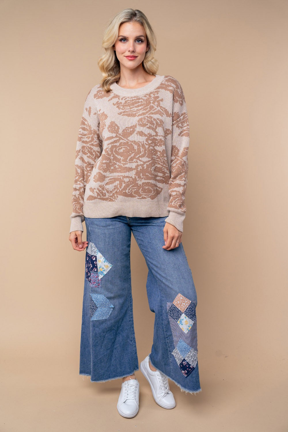 Bring me my roses taupe sweater