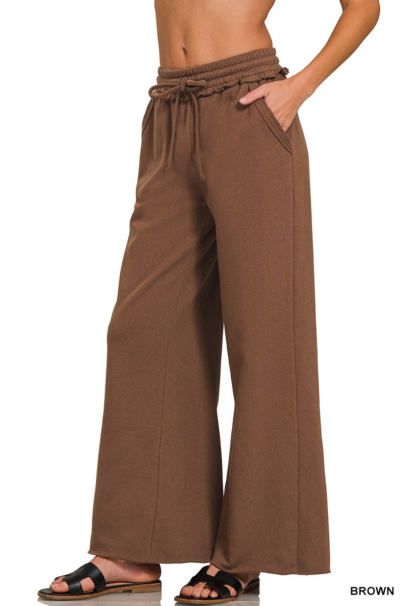 Cozy Stretch Wide Leg Sweatpants – Chocolate Brown