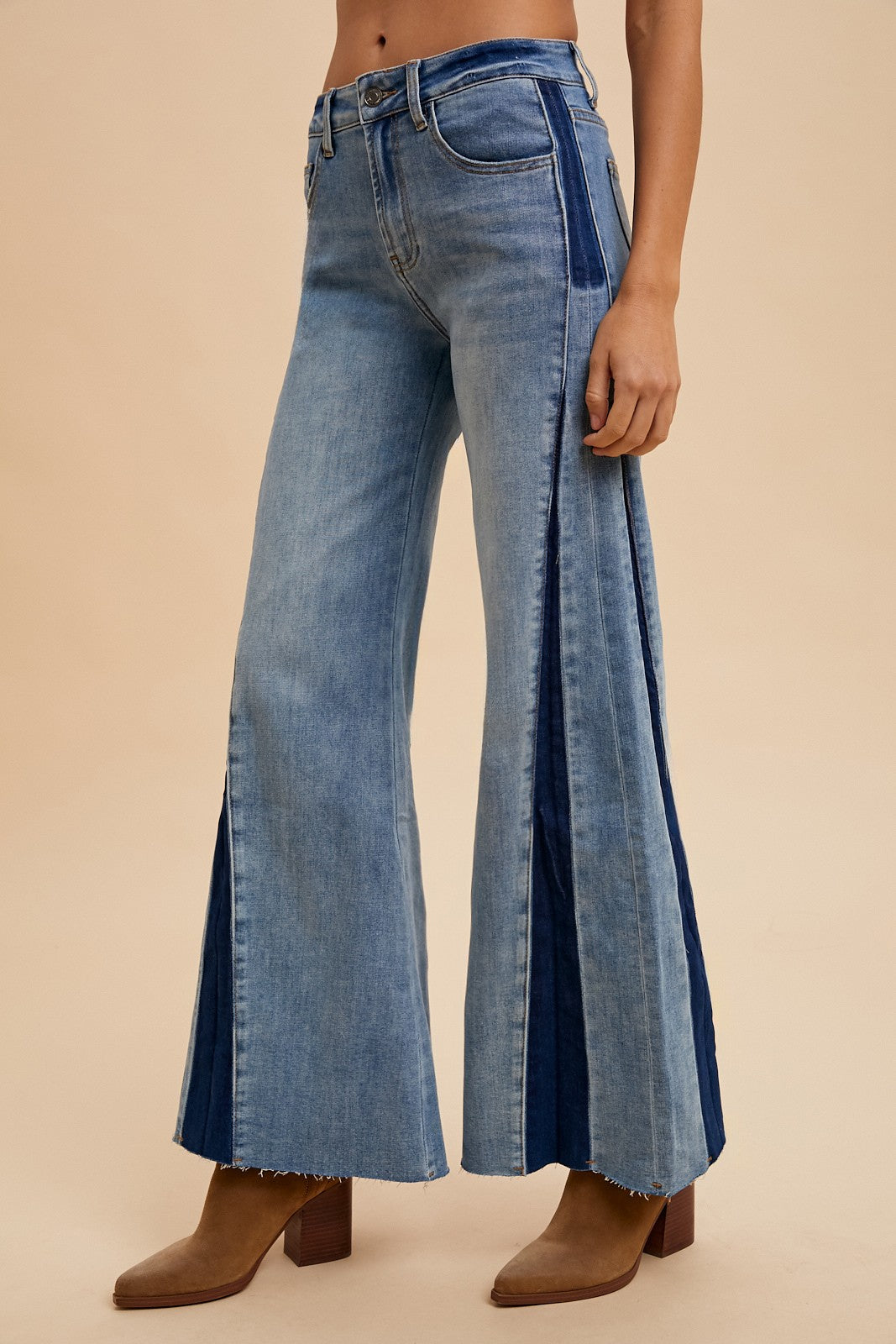 Bandit Blues – Contrast High Rise Flare Jeans