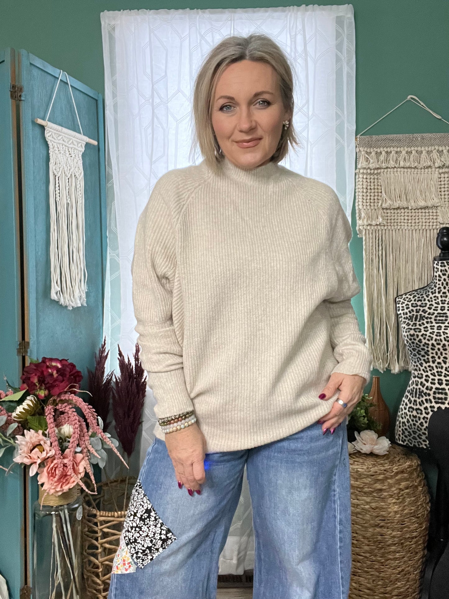 Oatmeal Cozy Chic Dolman sweater