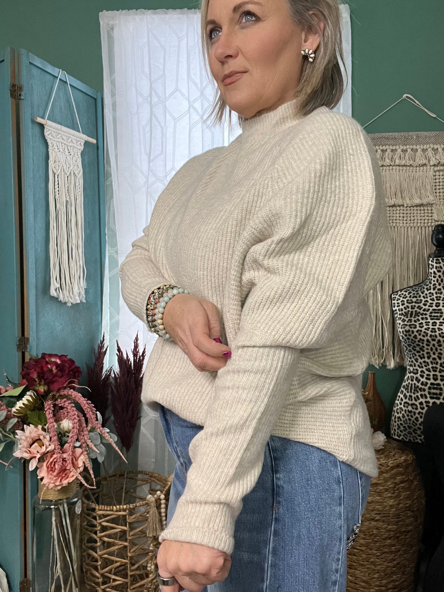 Oatmeal Cozy Chic Dolman sweater
