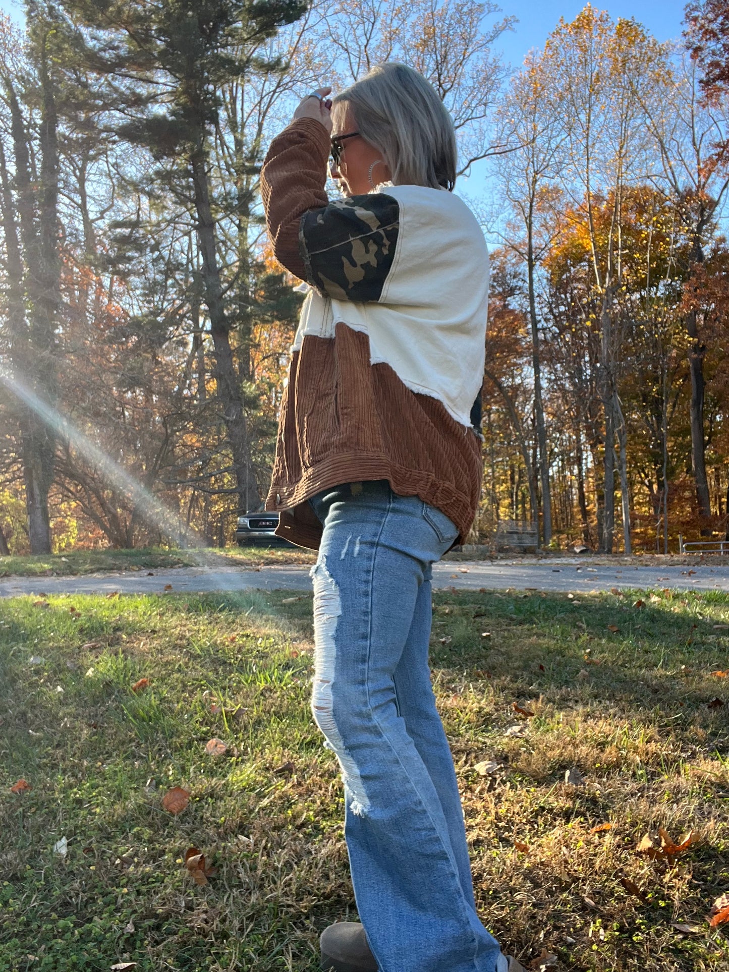 POL Camo and Corduroy multi shacket