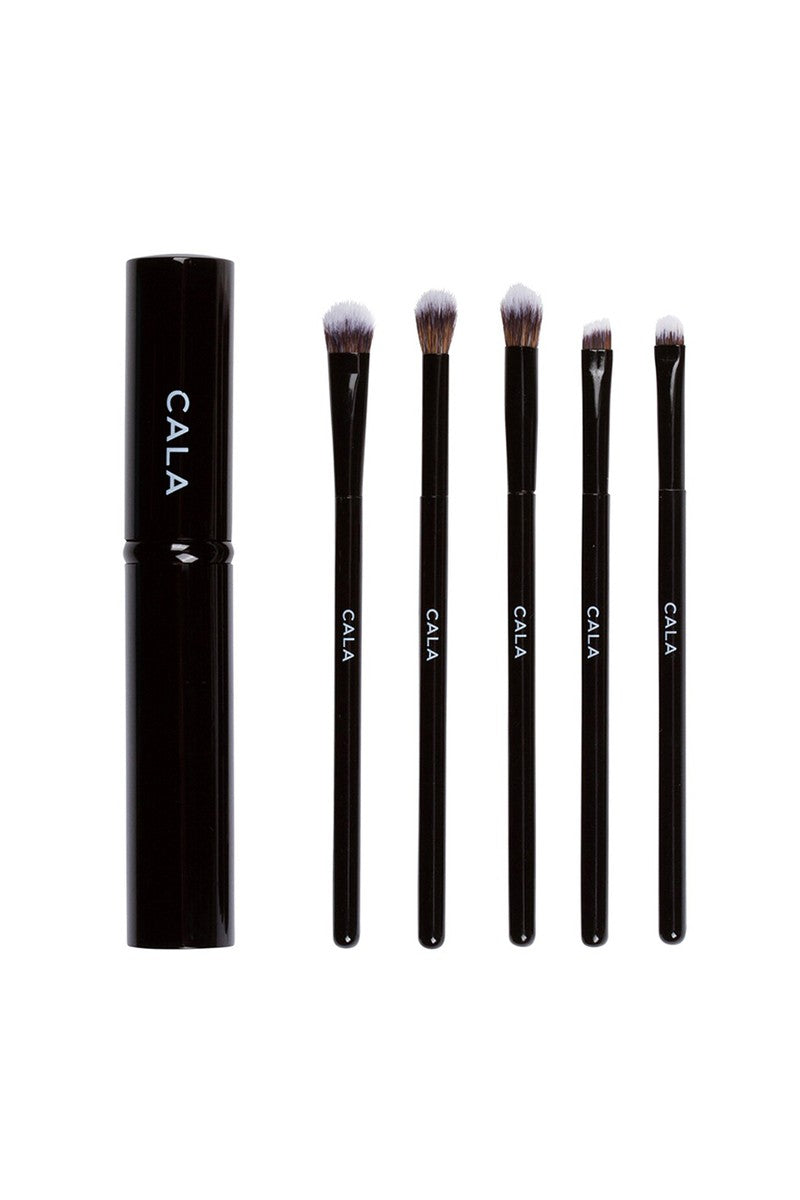 Black 6 piece eye brush set