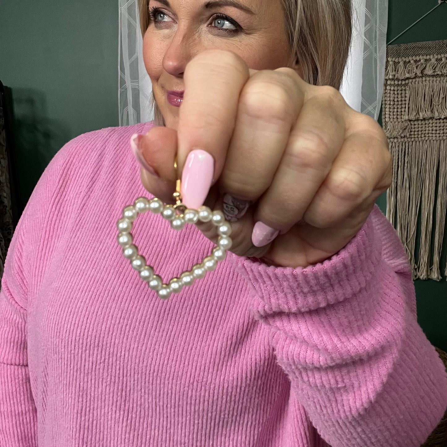 Perfect Pearl Hearts Dangle Earring