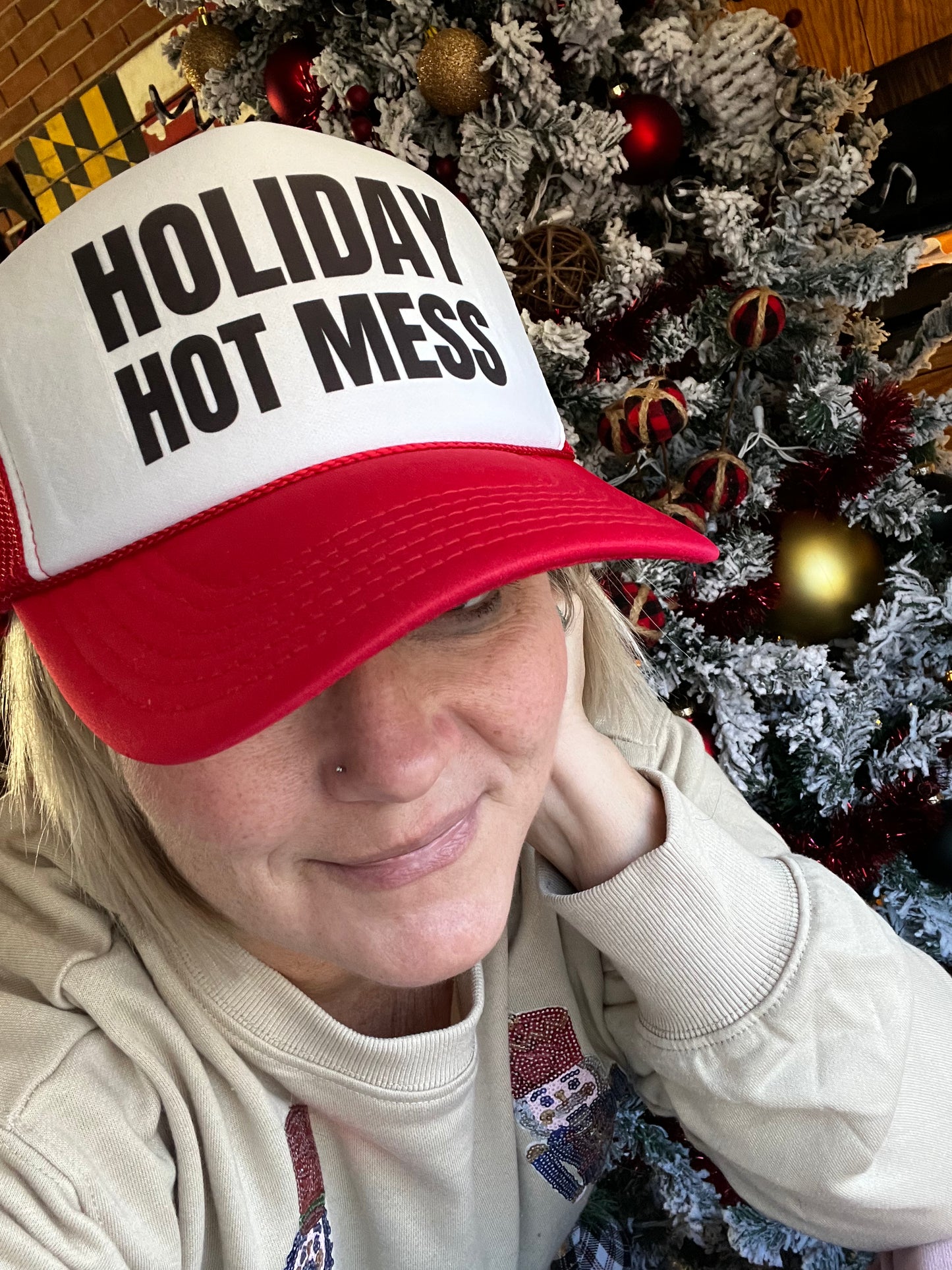 Holiday Hot Mess Foam Trucker Hat