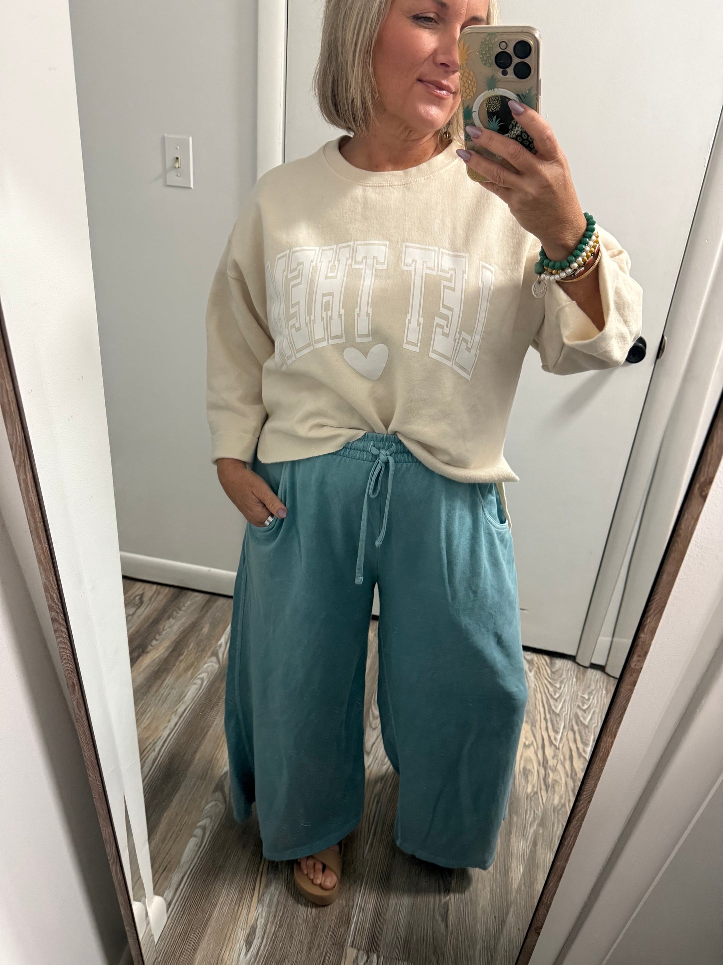 Easy Drift – Blue Grey French Terry Pigment Dyed Pants