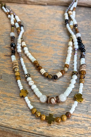 Eliza Convertible Boho Beaded Necklace – 5-Way Magnetic Layered Jewelry
