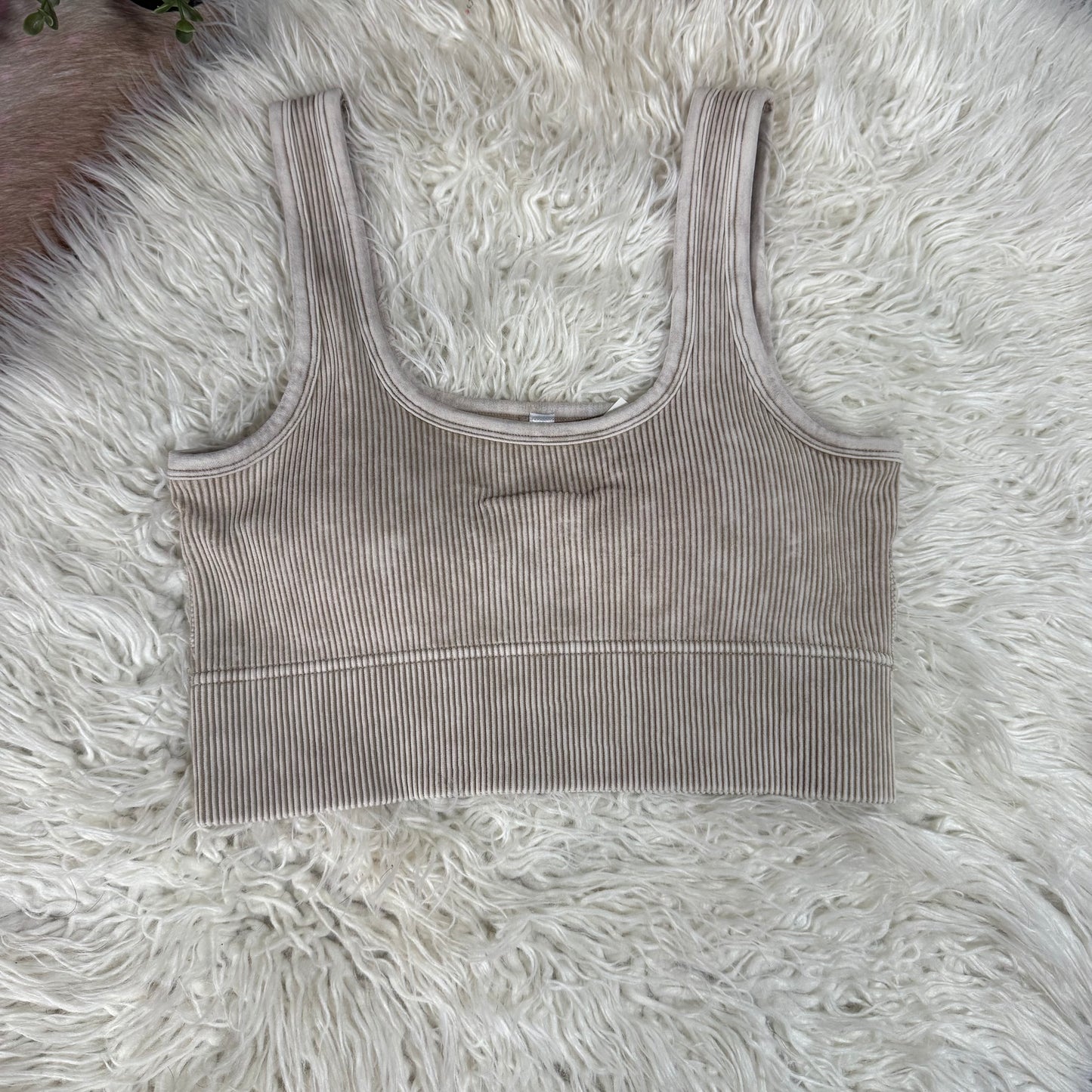Essential Ribbed Brami – Ash Mocha Washed Seamless with Bra Pads