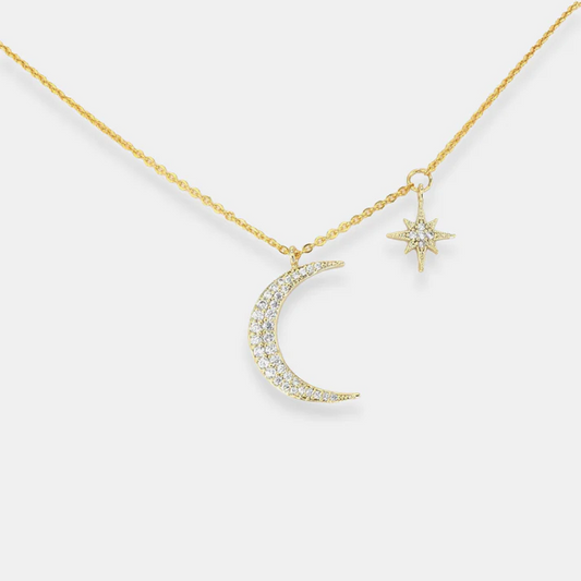 Moon and Starburst necklace