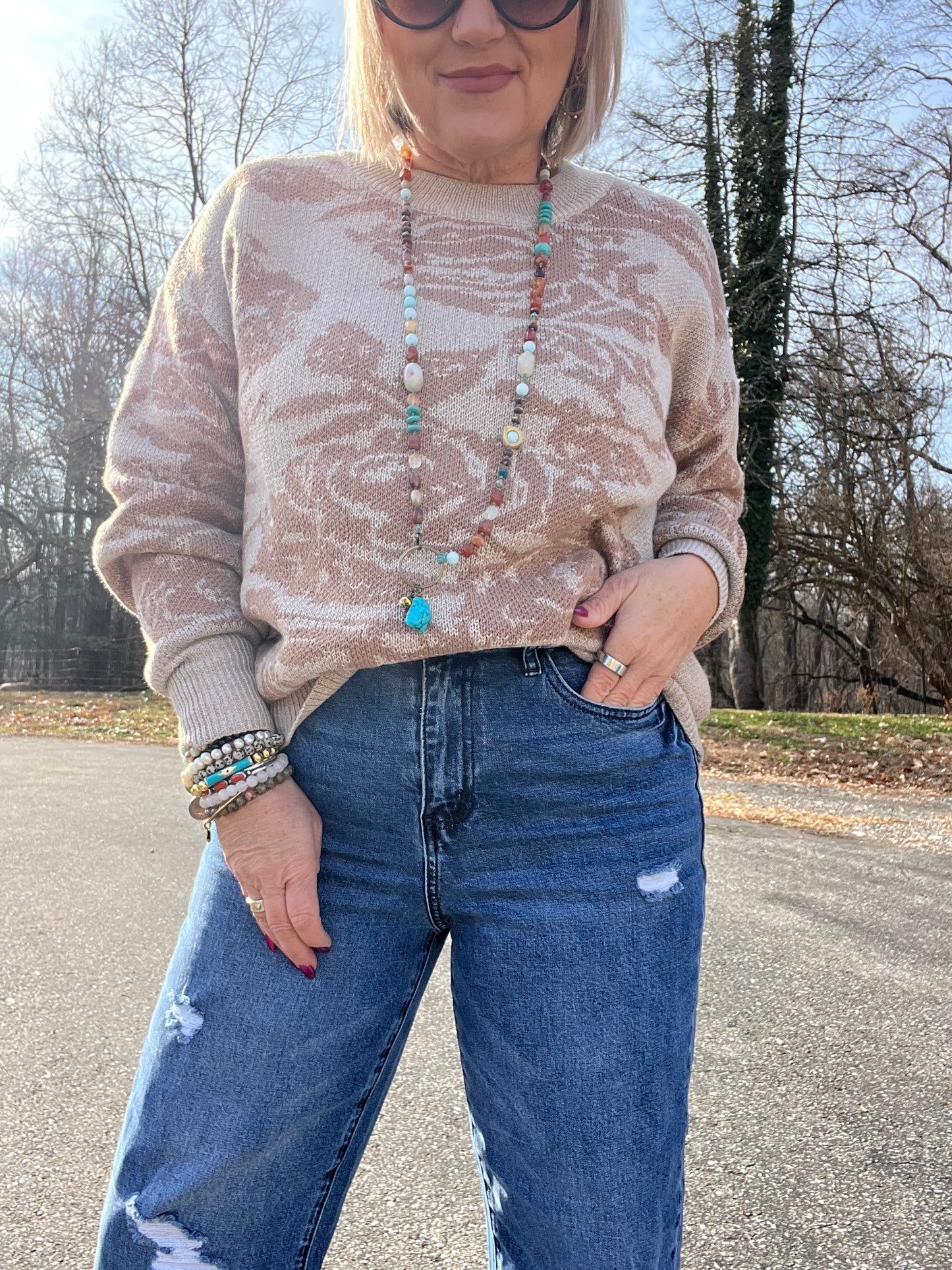 Charlotte Straight Leg High Cuff Denim Jeans