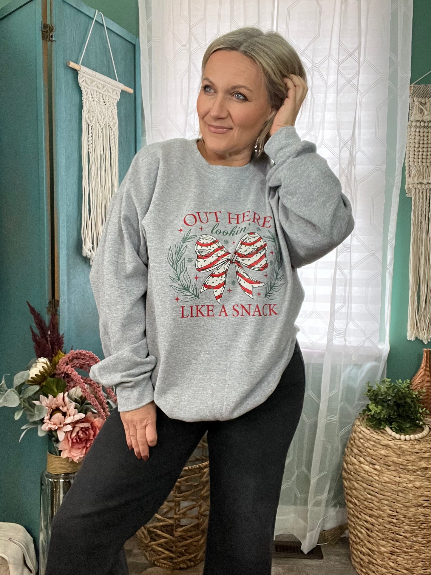 Out Here Lookin' Like a Snack Gray Sweatshirt