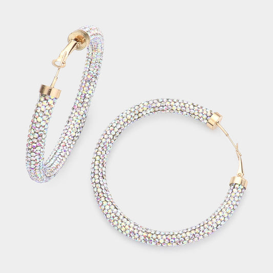 Cardi's AB Rhinestone Hoop earrings