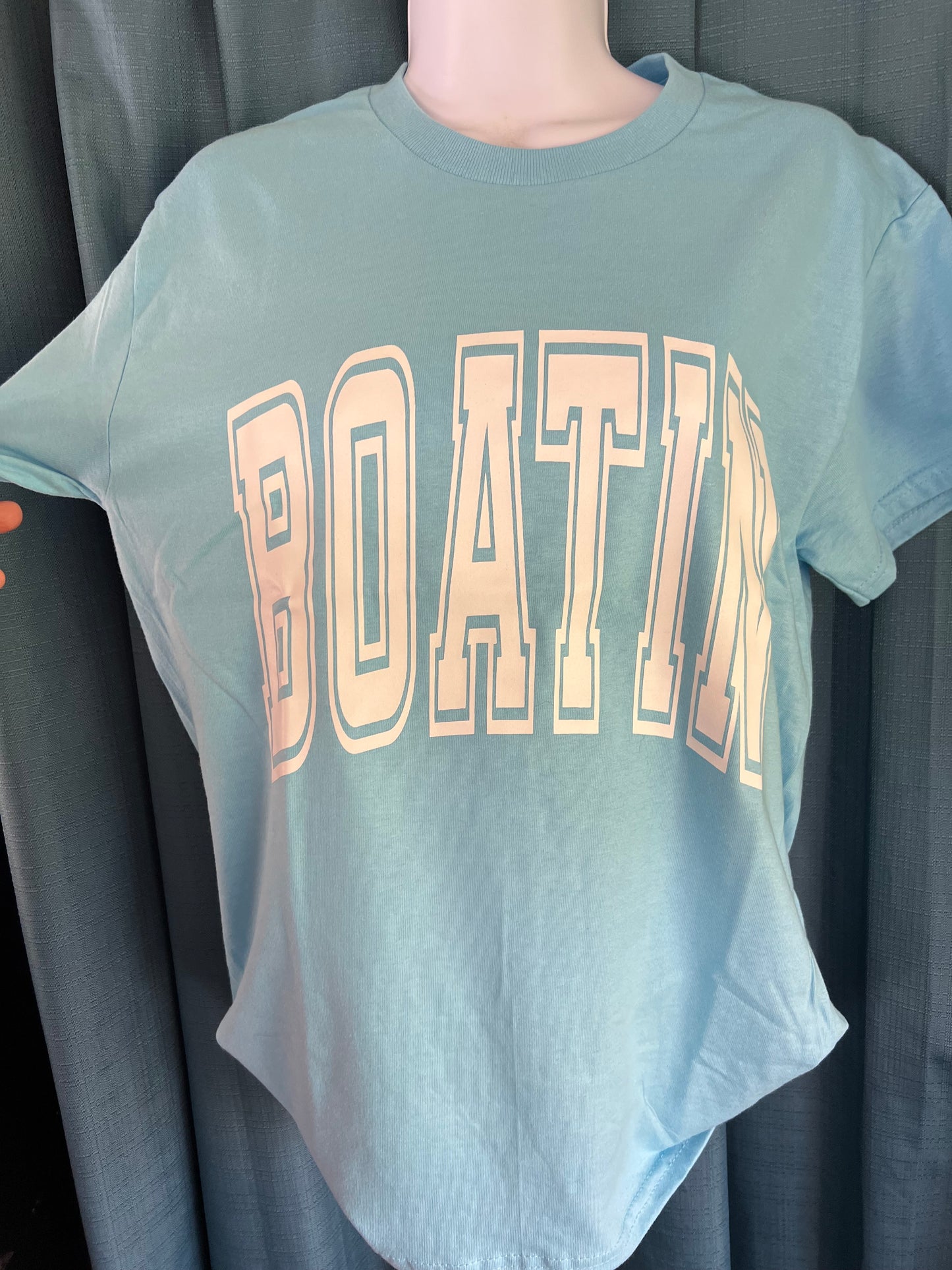 Boatin’ & Floatin Graphic Tee – Light Blue Lake Life Vibes