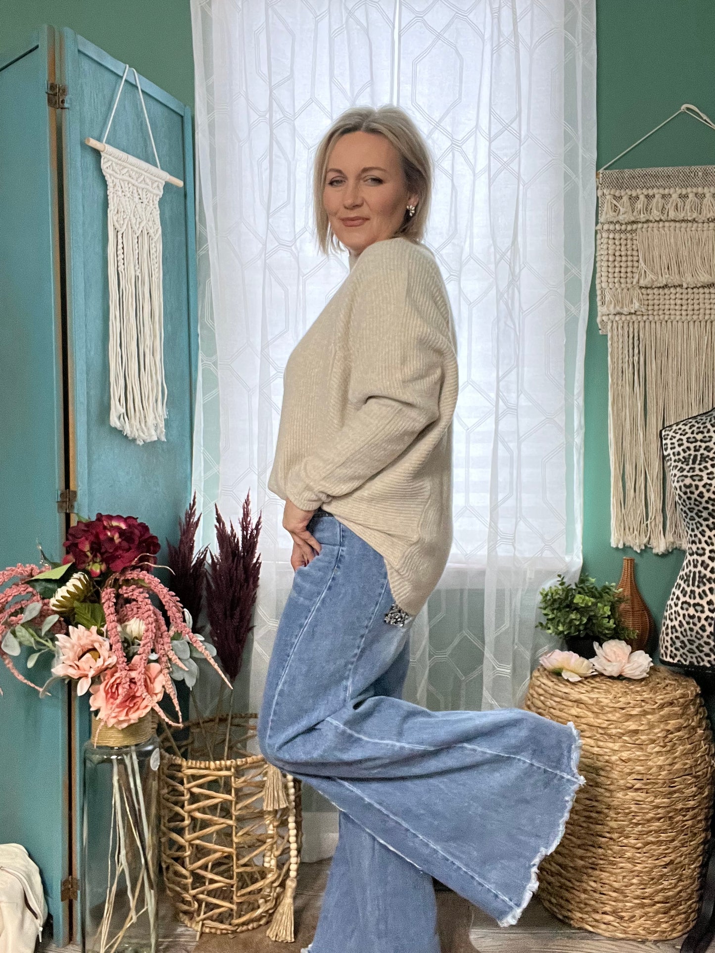Patchwork Boho denim pants