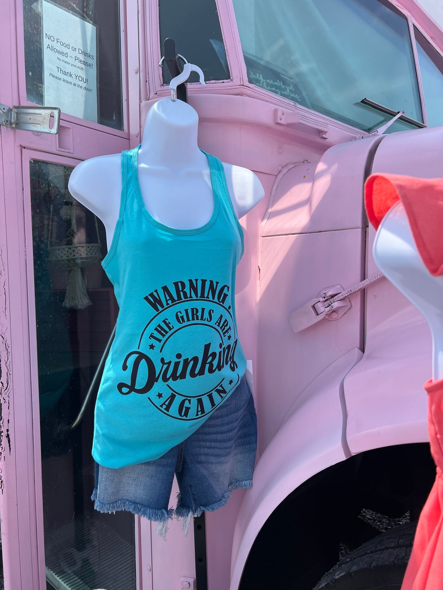 Warning: The Girls Are Drinking Again Graphic Tank – Tahini Blue
