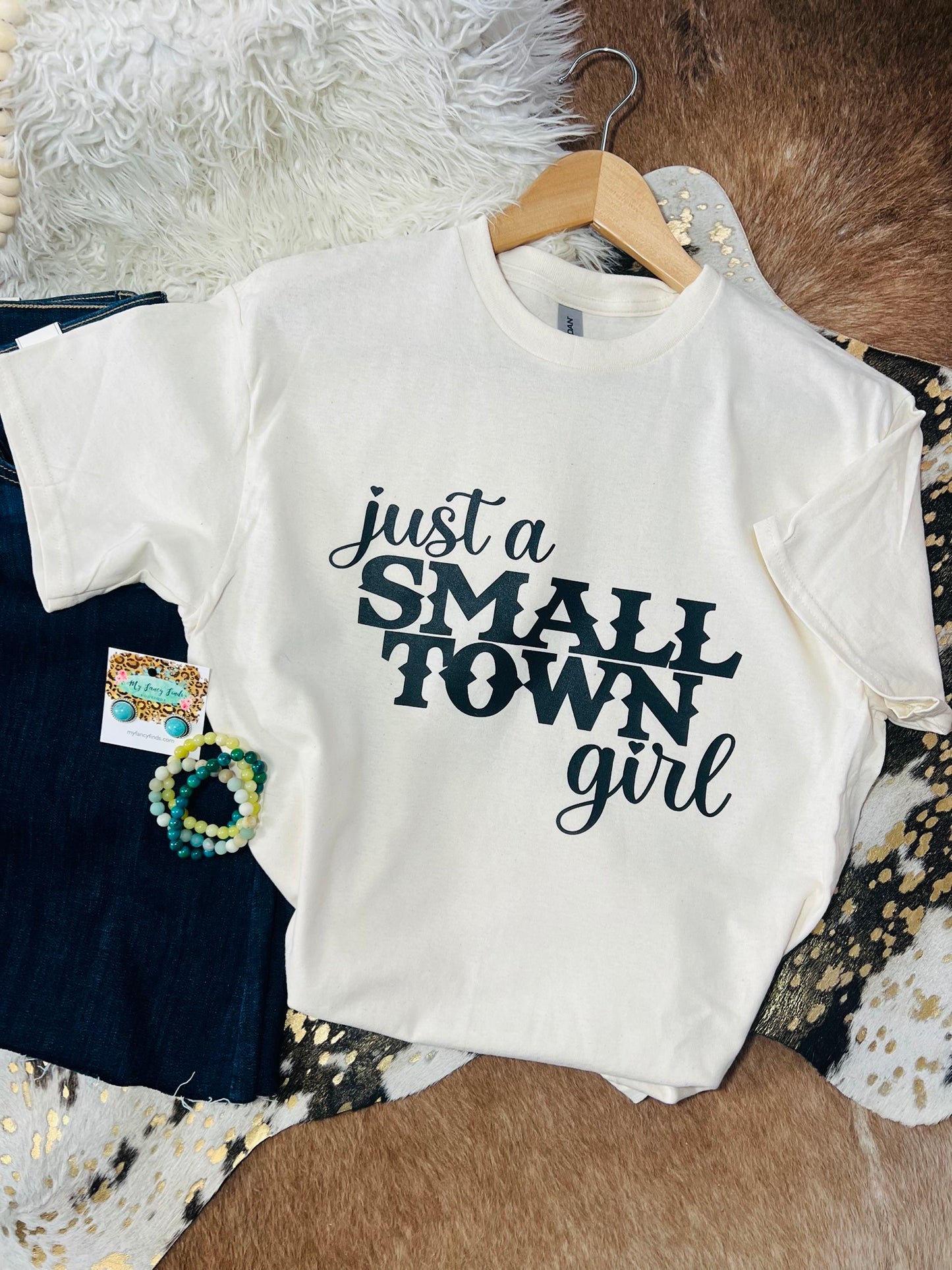 Just a Small Town Girl Cream Tee
