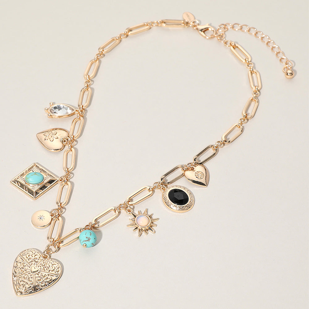 Wild Hearted Western Stone Cluster Charm Necklace