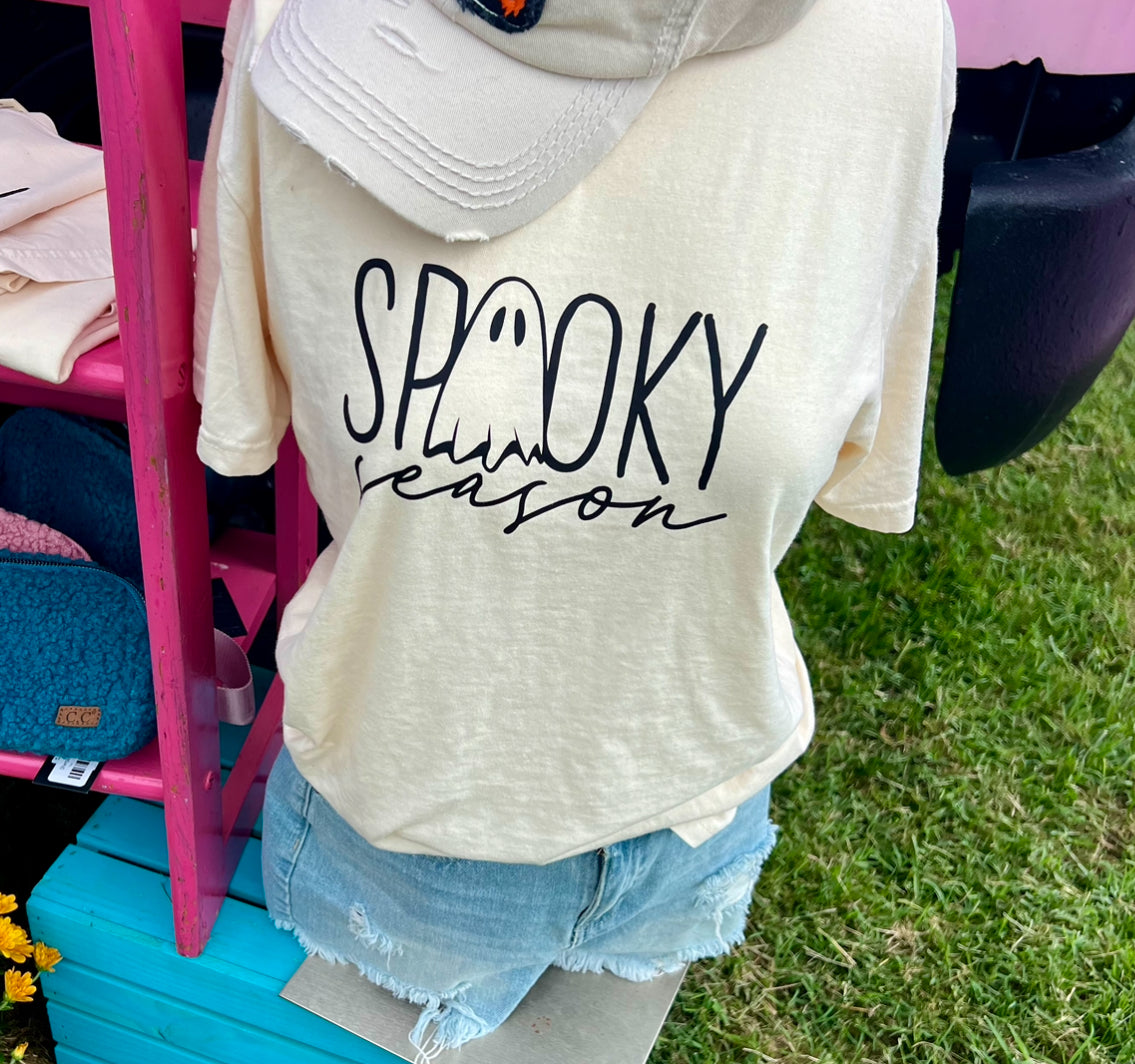 Cream Spooky Graphic Tee *Final Sale