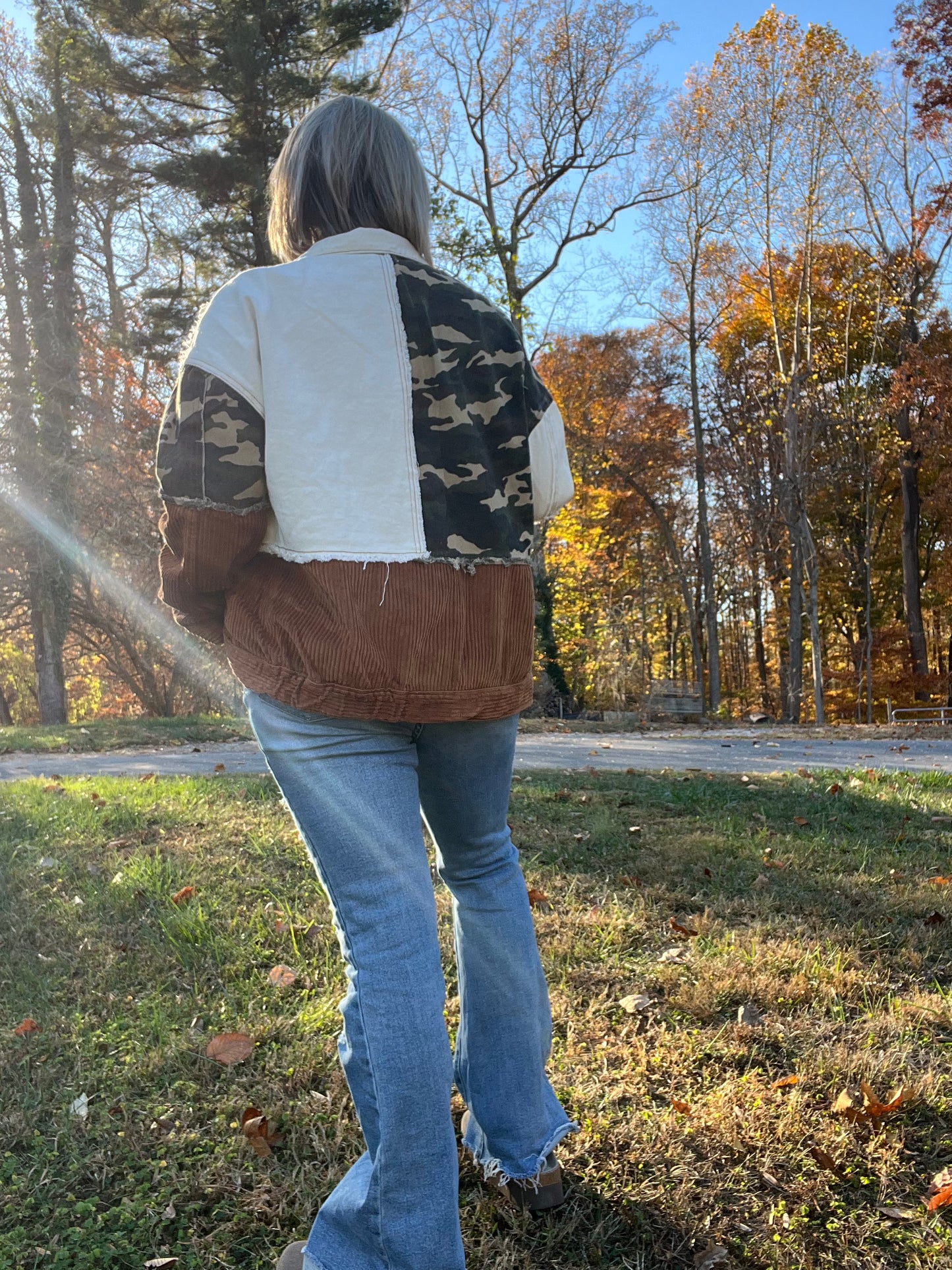 POL Camo and Corduroy multi shacket