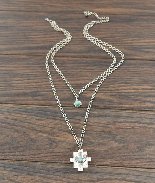 In the desert long layered necklace