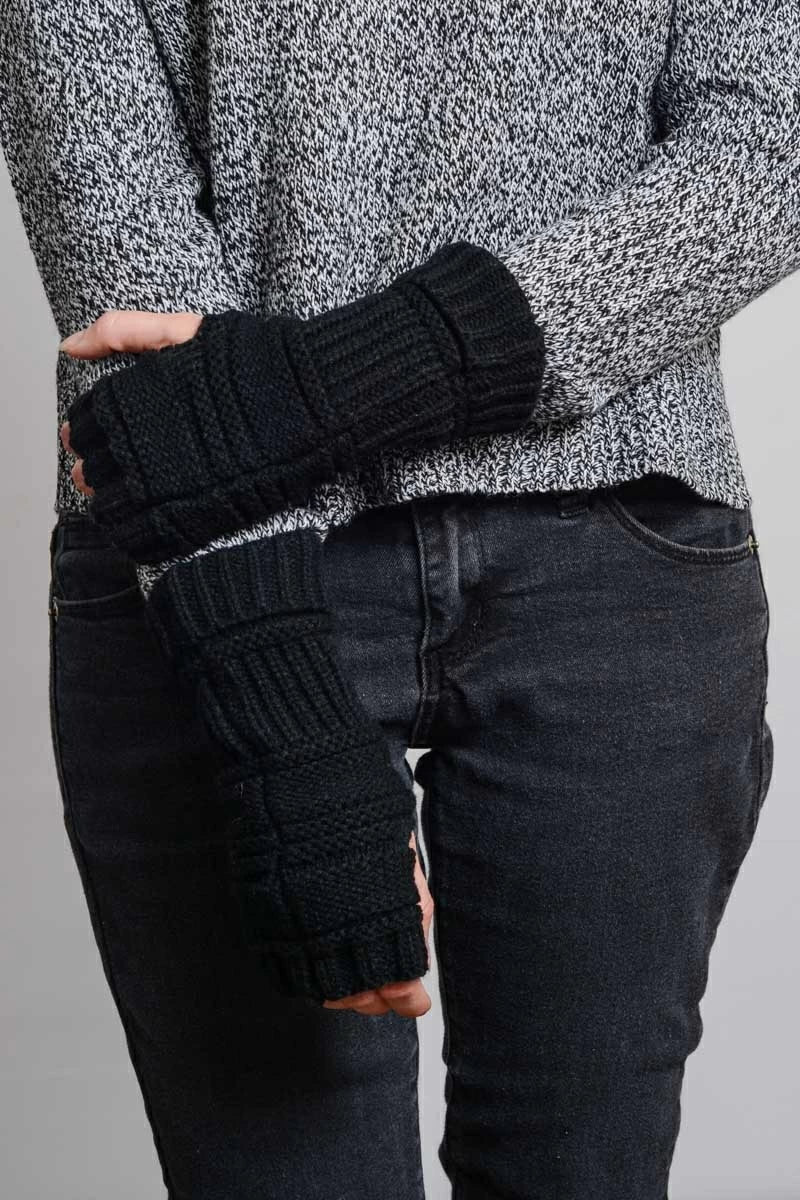 Black Ribbed arm warmers