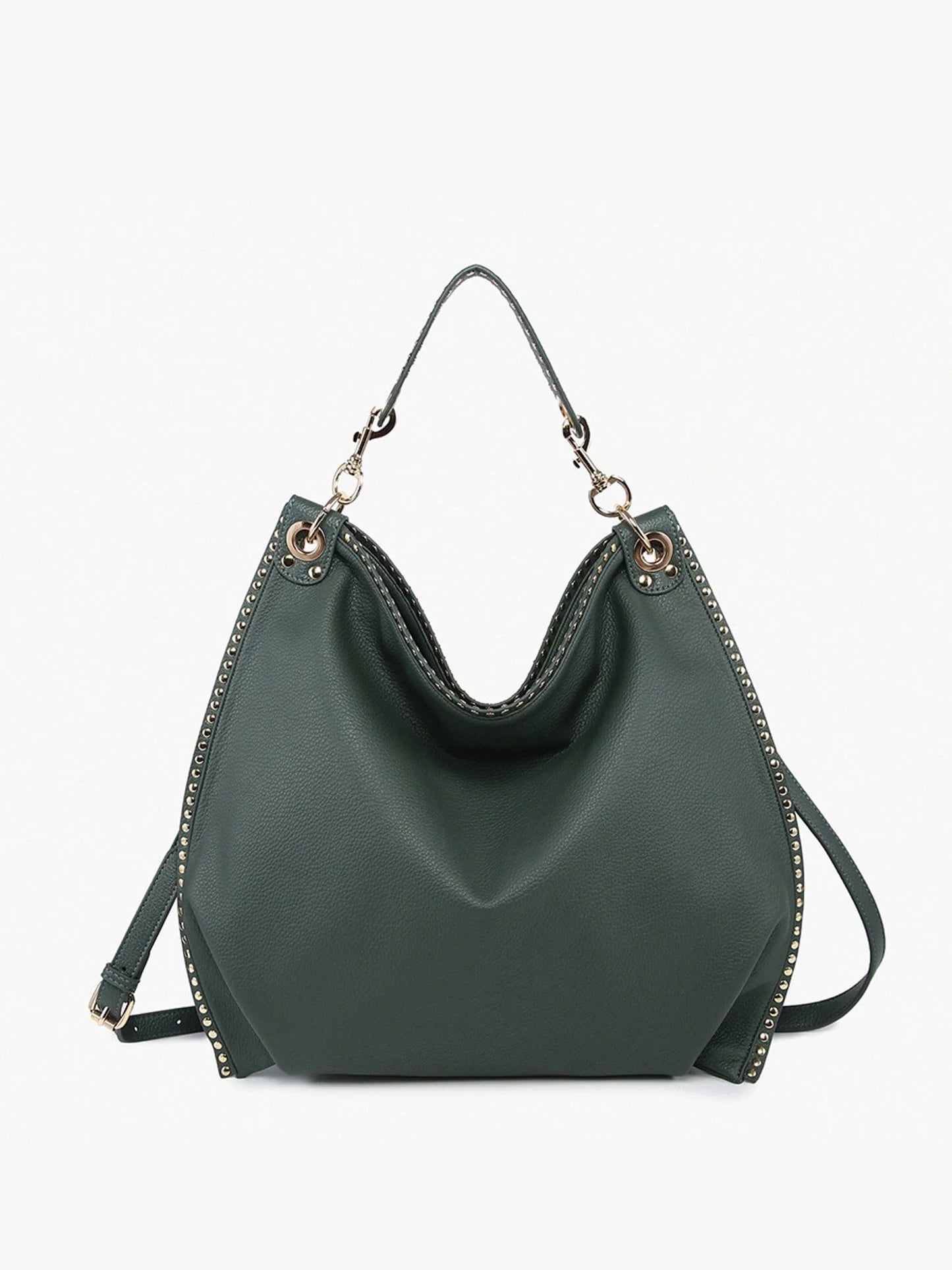 Carly Studded Hobo Crossbody Gag in Dark Slate