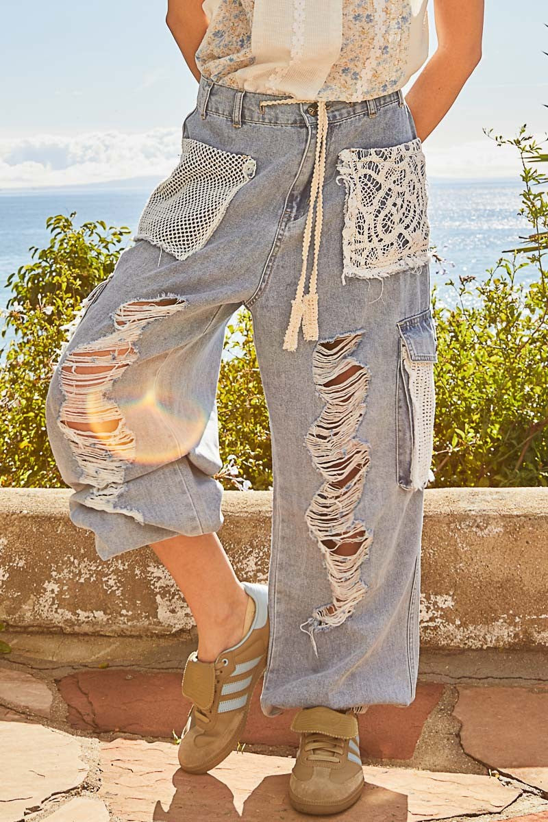 Vintage relaxed fit distressed joggers