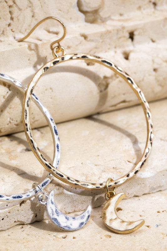 Hammered Mystical Moon earring