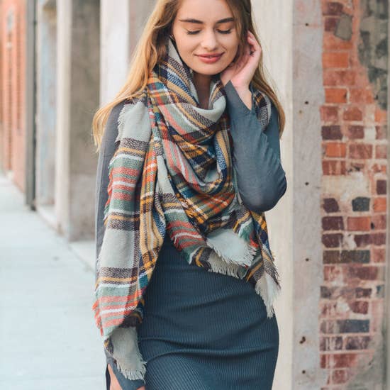 Plaid Blanket Scarf