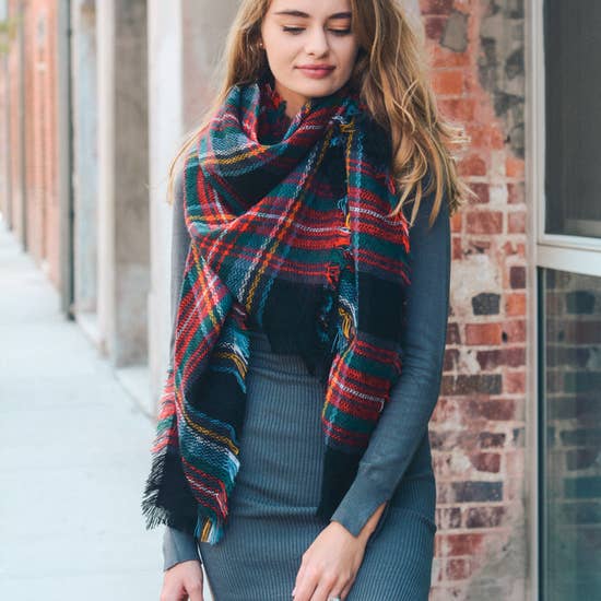 Plaid Blanket Scarf