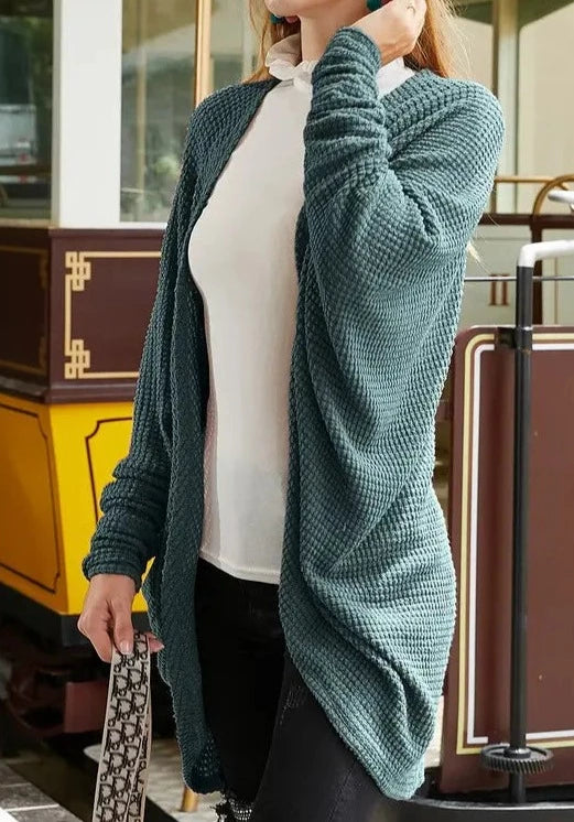 Dusty Lagoon lightweight waffle knit cardigan