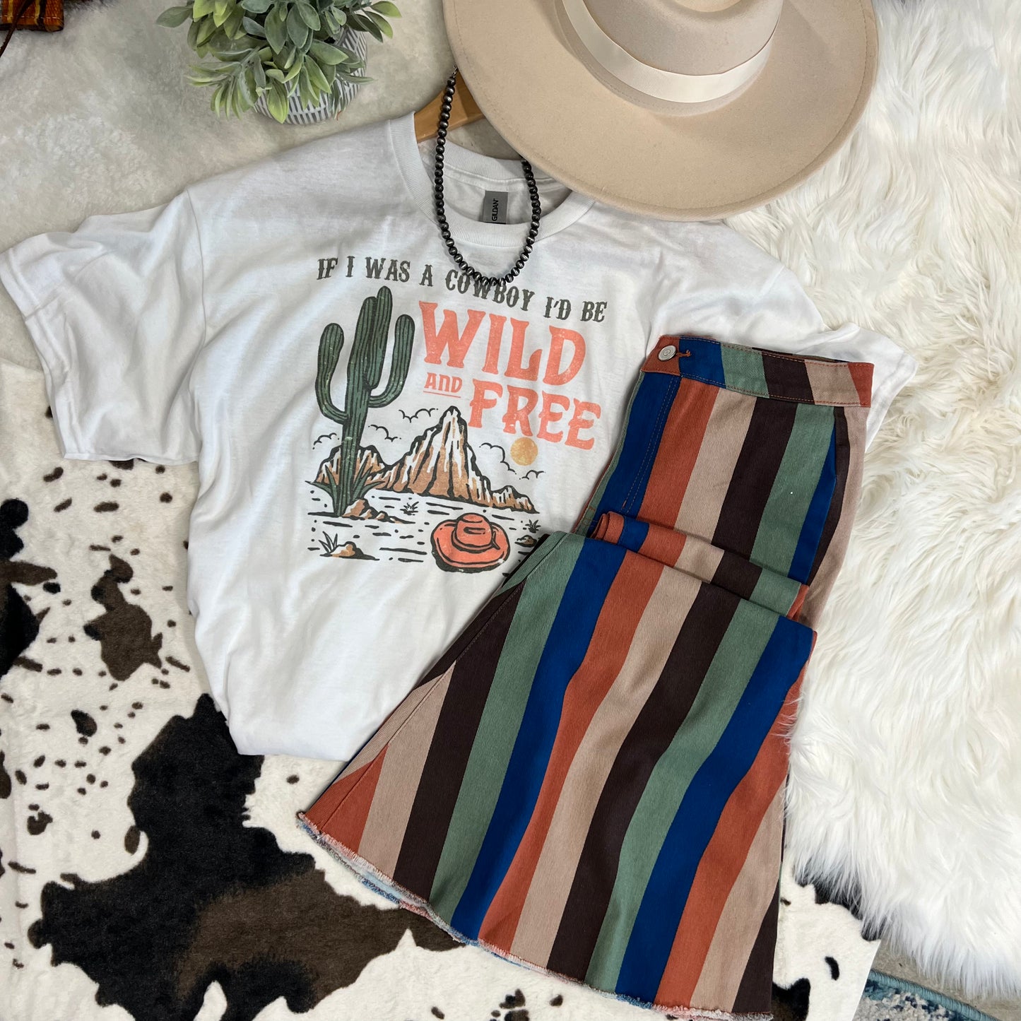 Winnie's Olive Striped Flares