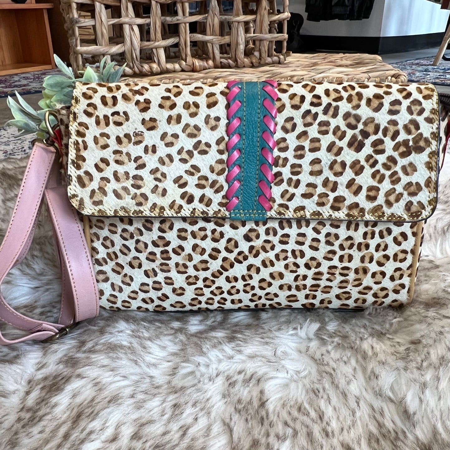 The Maris leather and hair on hide bag