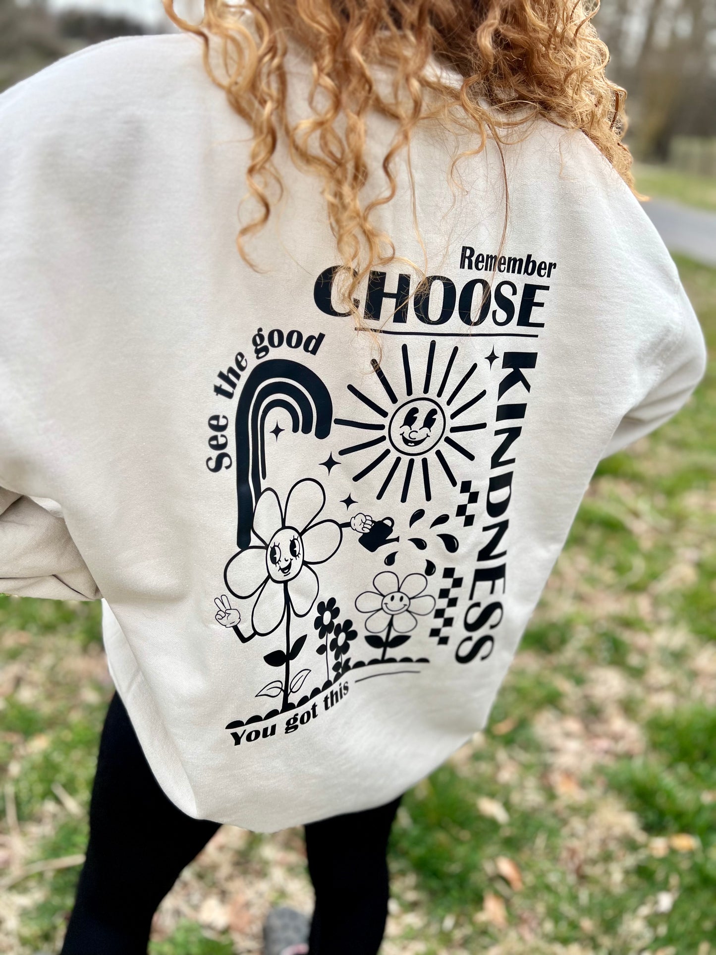 Choose Kindness Sand crew neck sweatshirt