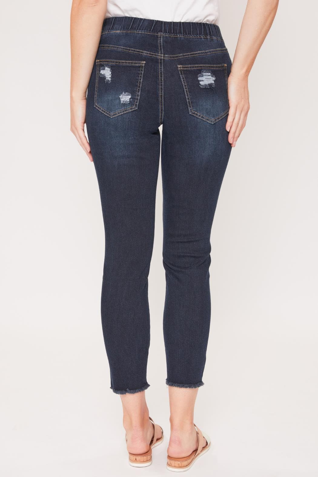 Denim skinny leg jogger waistband jeans Dark Mineral Wash