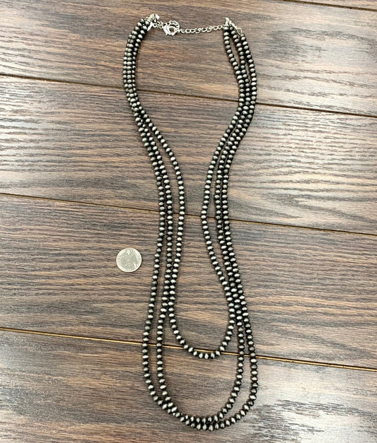 Triple Strand Cowgirl pearl necklace