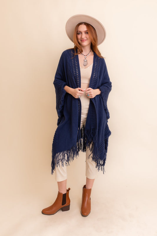 Royal Navy Open knit Ruana
