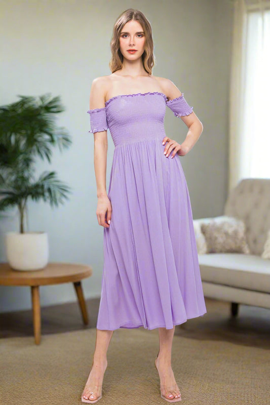 Lavender Sorbet Off the shoulder dress