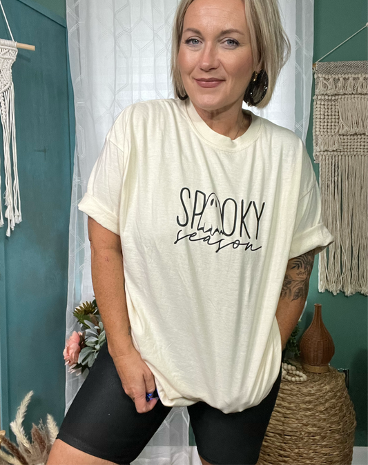 Cream Spooky Graphic Tee *Final Sale
