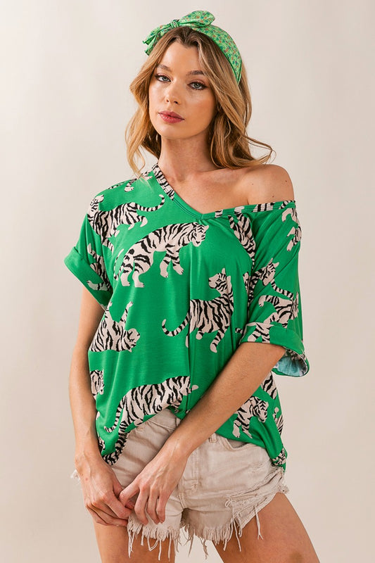 Kelly's Wild tiger printed top *Final Sale