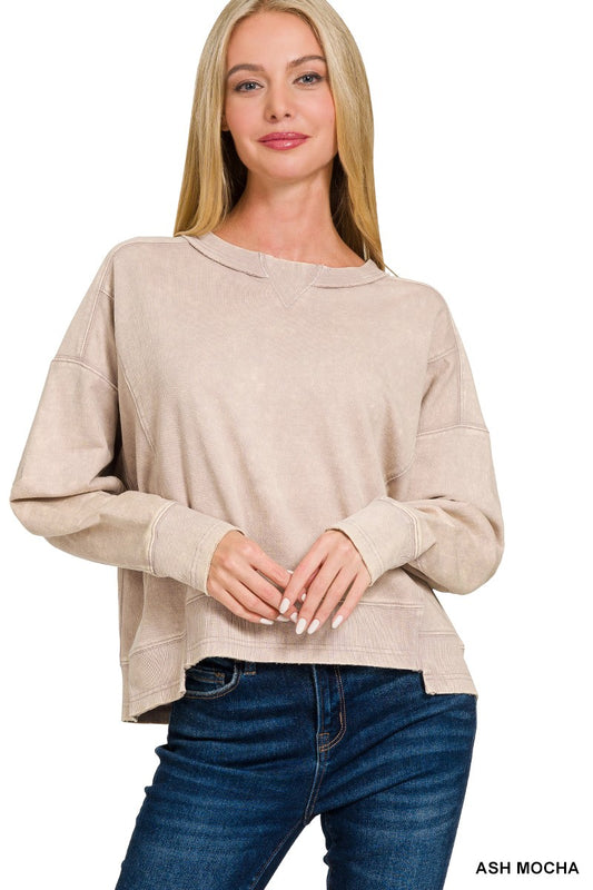 Ash Mocha Acid Washed pullover